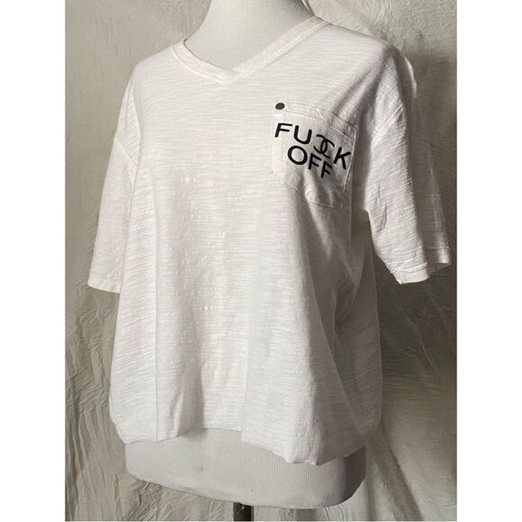 Free Planet, F Off, Upcycled, Cropped, Unisex Pocket Tee - Picture 3 of 13